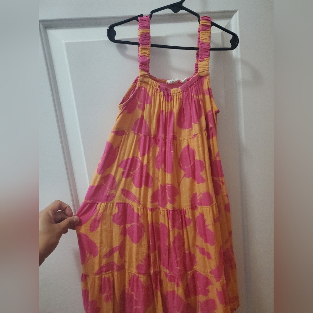 GAP Girls Yellow and Pink Floral Tiered Sundress